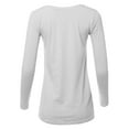 thumbnail image 3 of A2Y Women's Basic Solid Soft Cotton Long Sleeve V-neck Top T-shirt White M, 3 of 3