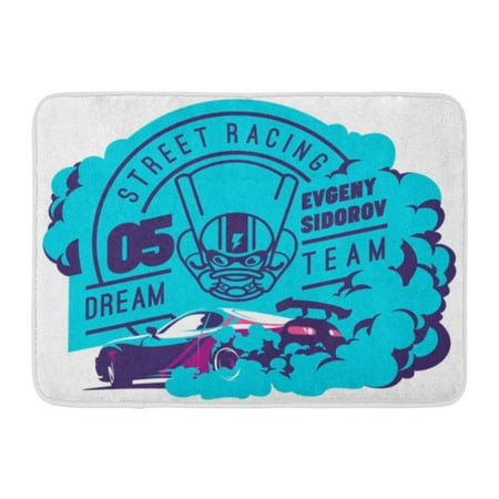 GODPOK Smoke Burnout Car Japanese Drift Sport Street Racing Team Turbocharger Tuning for Sticker Badge Club Rug Doormat Bath Mat 23.6x15.7