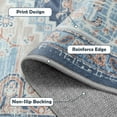 thumbnail image 2 of 9'x12' Area Rugs, Machine Washable Non Slip Area Rug for Living Room, Soft Low Pile Vintage Print Pattern Indoor Bedroom Thin Carpet, Navy Blue, 2 of 5