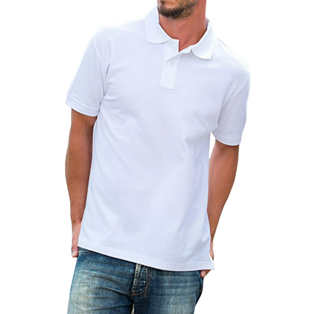 Basico - Basico White Polo Collared Shirts For Men 100% Cotton Short ...