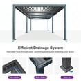 thumbnail image 5 of PURPLE LEAF 11 X 23 Louvered Pergola Aluminum Outdoor Adjustable Louvered Roof Integrated Drainage System Patio Kitchen Poolside Garden Grey, 5 of 11