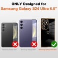 thumbnail image 6 of Phone Case for Samsung Galaxy S24 Ultra Heart Design Soft TPU Electroplated Cover Anti-Scratch Shockproof Slim Case for Samsung Galaxy S24 Ultra 6.8 Inch - Black, 6 of 7