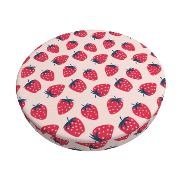 Balery Strawberry Fundas de asiento para taburete de bar redondo de tela de terciopelo ajustables que protegen de arañazos y manchas para sillas de 14 a 17 pulgadas.-12 inch