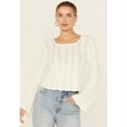 thumbnail image 2 of Shyanne Women's Bell Sleeve Pointelle Sweater - SWFA24SW54-OFFWHT   US, 2 of 5