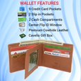 thumbnail image 2 of Cavelio Mens RFID Blocking Bifold Wallet Soft Genuine Leather  Secure and Durable Billfold with Gift Box for Men Tan, 2 of 8