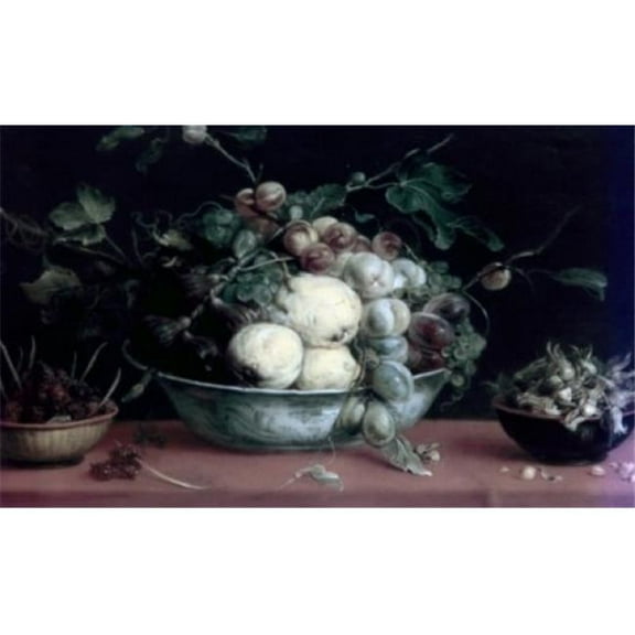 Posterazzi SAL90064929 Fruits in a Bowl on a Red Table Cloth by Frans Snyders 1579-1657 Poster Print - 18 x 24 in.