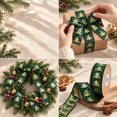 thumbnail image 5 of QISIWOLE Christmas Ribbon, 180 Inch x 0.98 Inch Soft Polyester Craft Trim for Holiday Gift Wrapping, Wreath Bows and Christmas Tree Decor, Green Gold Tree Ribbon, 5 of 6