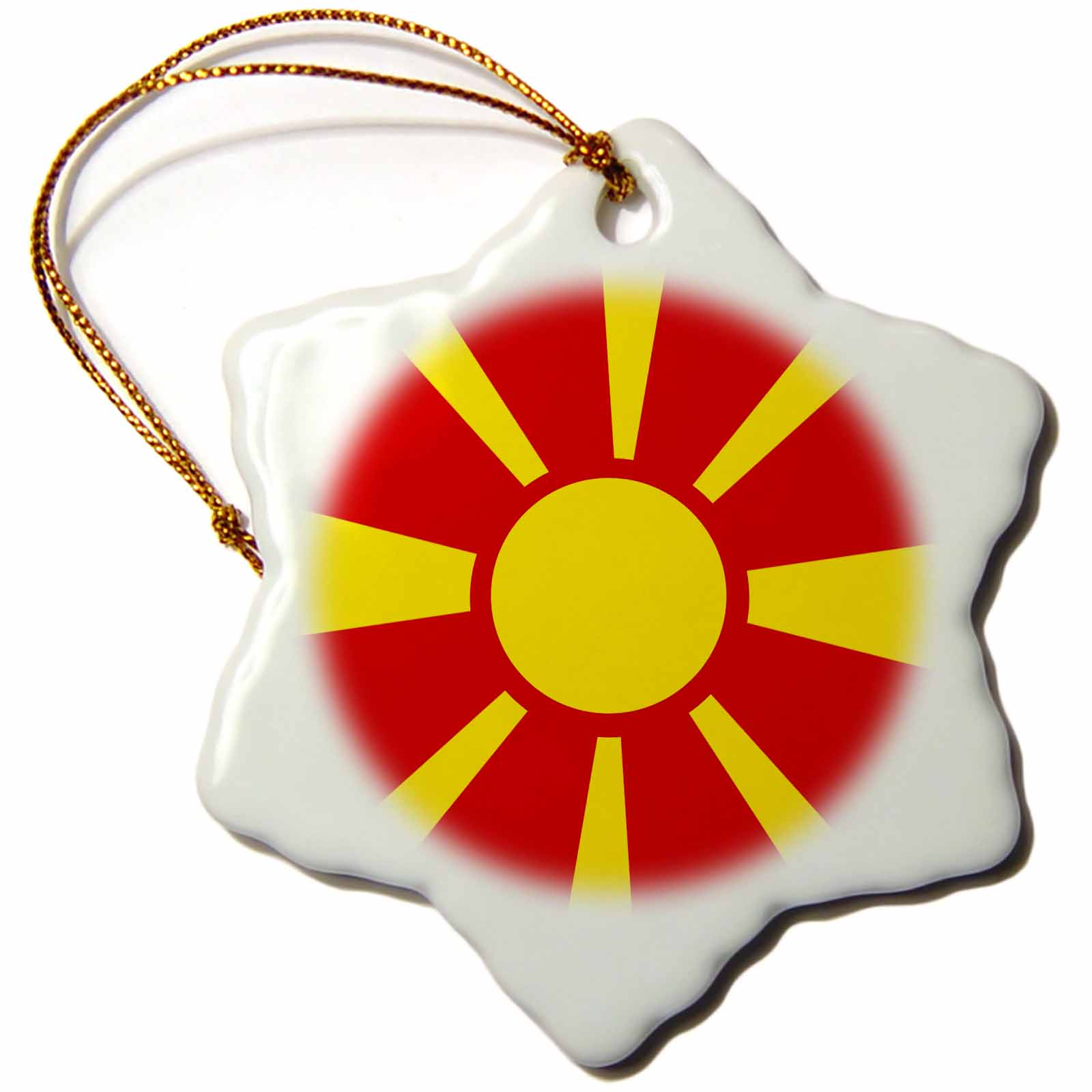 3dRose Flag of Macedonia Macedonian yellow golden sun on red FYROM