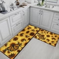 thumbnail image 3 of Sunflowers Kitchen Rugs and Mats Non Skid Washable Set of 2, Butterfly Yellow Kitchen Mats for Floor, Floral Blossom Kitchen Runner Rug, Flower Bouquet Bloom Vintage Kitchen Decor, 3 of 6
