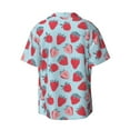thumbnail image 2 of Vsdgher Strawberries Print Men's Wrinkle Free Untucked Cuban Shirt Business Casual Button Down Shirts Short Sleeve Shirt, 2 of 7