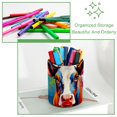 thumbnail image 3 of Imprescindible para artistas y entusiastas del maquillaje: portalápices cilíndrico y organizador de escritorio, diseño de vaca hermosa, 3 of 5