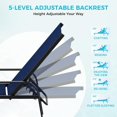 thumbnail image 4 of Outdoor Lounge Chair Set of 2 – Adjustable Patio Reclining Chaise with Textilene Fabric & 5-Position Backrest, Navy Blue for Patio, Garden, Poolside & Balcony, 4 of 6
