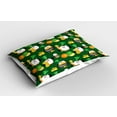 thumbnail image 2 of Ambesonne Leprechaun Pillow Sham 2 Pack, Penguin with Hat, 30"x20", Hunter Green Multicolor, 2 of 3