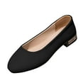 thumbnail image 2 of SYMOID Womens Black Flock Low Heel Slip on Flats - Round Toe Metal De-Or Comfort Padded Shoes (Us 5.5-10.5),Size 36, 2 of 7