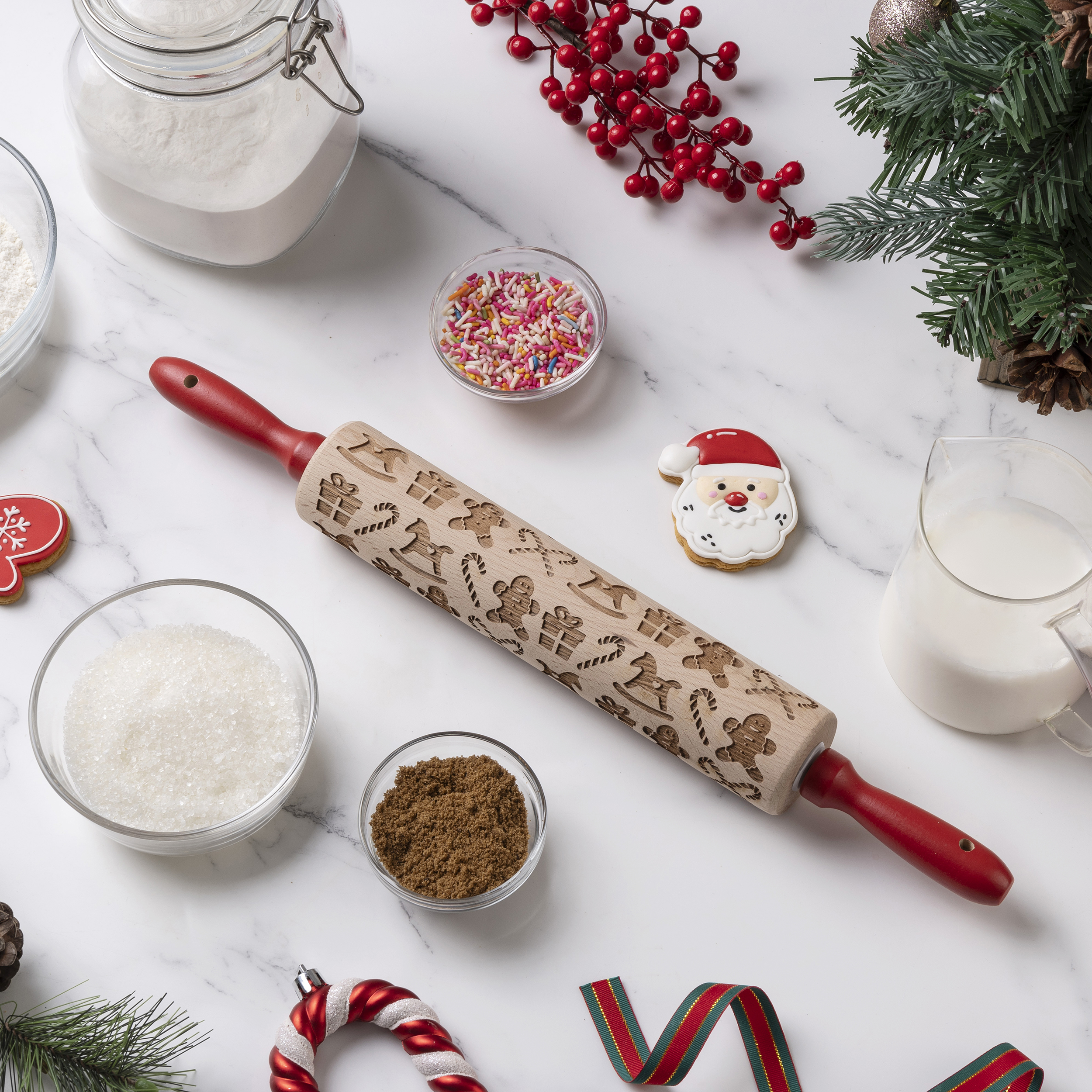 Cook With Color 16.9” Silicone Rolling Pin – Durable Non-Stick Baking Tool for Holiday Cookies & Pastries