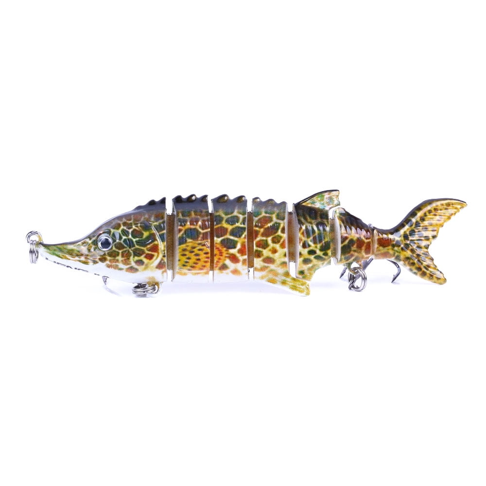 HENGJIA Fishing Lures, 6pcs Large Multi Jointed Fish Fishing Kits Slow Sinking Lifelike Swimbait Freshwater and Saltwater for Trout Bass Lures, 4.33"/0.56oz