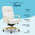 thumbnail image 2 of La-Z-Boy Opus Executive Mid-Back Office Chair Bonded Leather White and Gold, 2 of 7