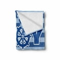 thumbnail image 2 of Ahoy Its a Boy Soft Flannel Fleece Blanket, Baby Shower New Birth Announcement Marine Wheel Striped Backdrop, Cozy Plush for Indoor and Outdoor Use, 70" x 90", Pale Blue Blue White, by Ambesonne, 2 of 6