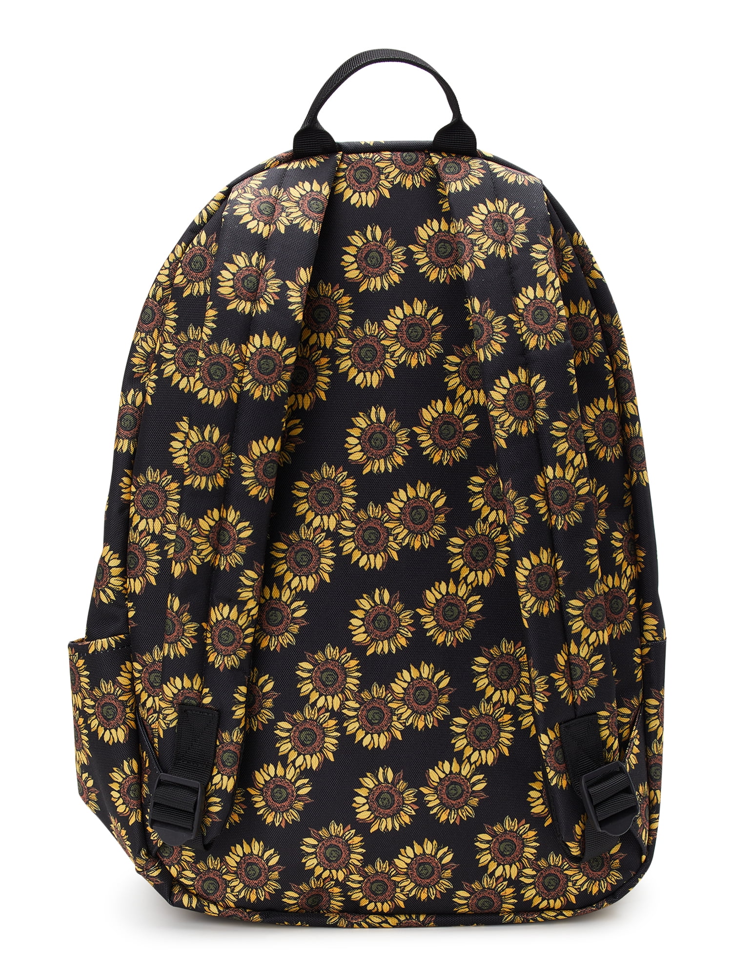 No Boundaries Women's Dome Multi Pocket 17" Backpack, Black Sunflower