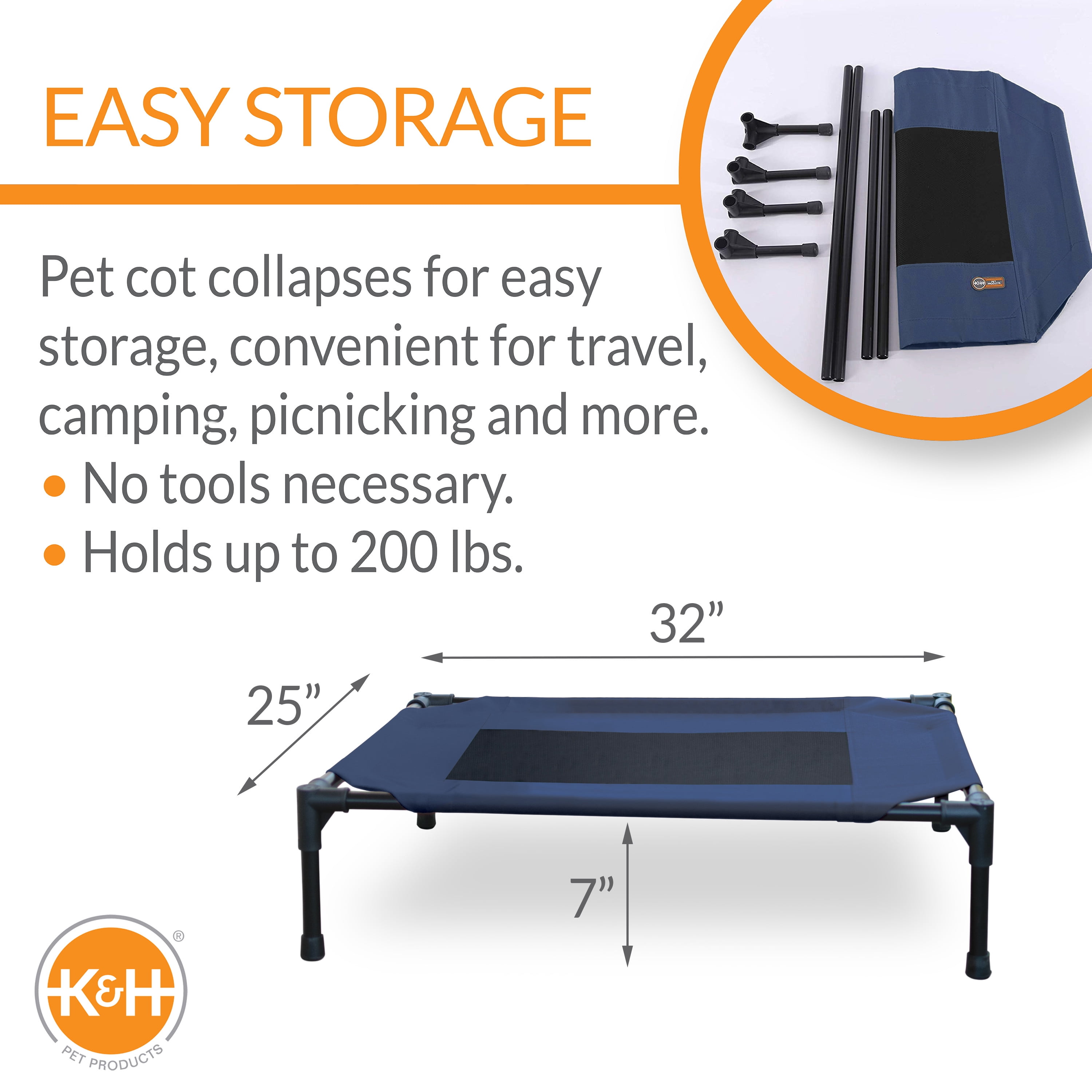 K&H Elevated Pet Bed - Red Medium