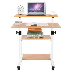 Hurrise Adjustable Computer Desk Wooden Mobile Standing Computer