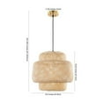 thumbnail image 3 of SAFAVIEH Klara LED Natural Rattan Pendant Light with 100% White Cotton Shade, 3 of 3
