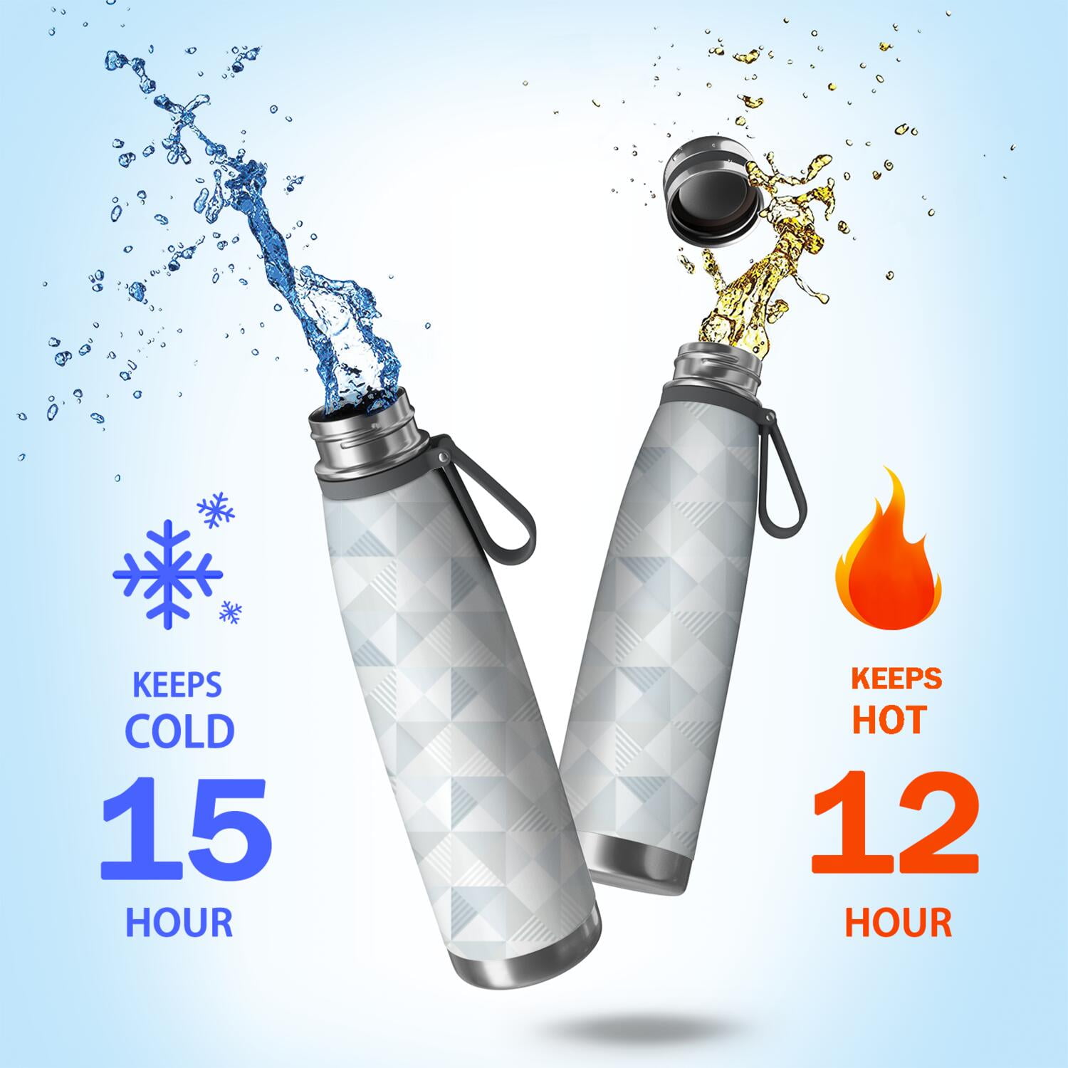 29oz Insulated Water Bottle with Tea Infuser, Stainless Steel Travel Mug, Shining Diamonds Print