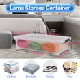 thumbnail image 2 of Gloreen 40 L Plastic Under Bed Storage Box on Wheels, Large Clear Lidded Storage Bin, 3 Pack, 2 of 7