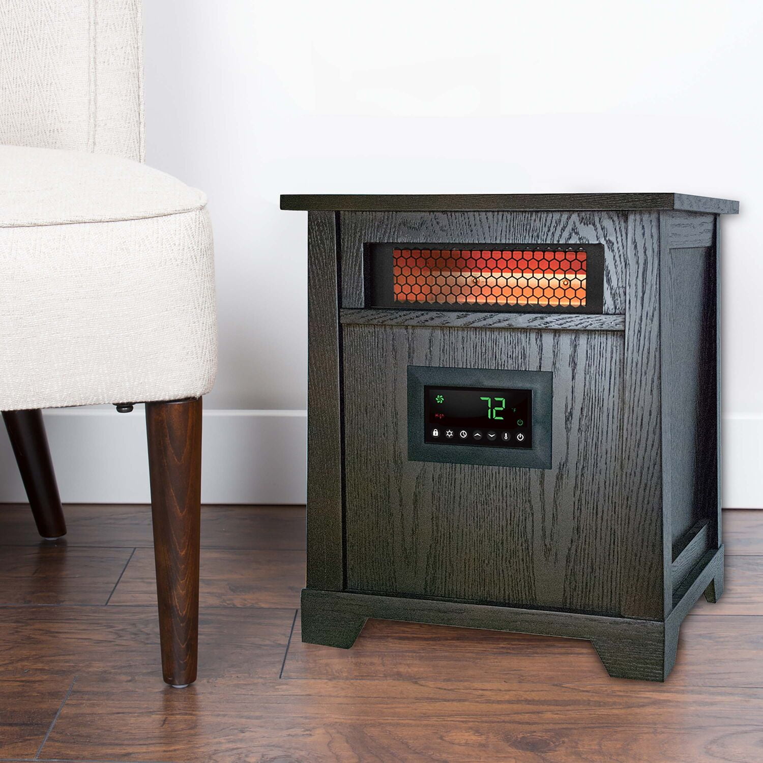 LifeSmart 6-Element Infrared Heater with Wood Cabinet, HT1125 - Walmart.com