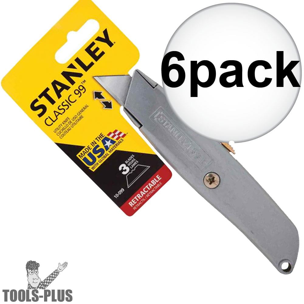 Stanley 10 099 Classic 99 Retractable Utility Knife 6 Pack Walmart