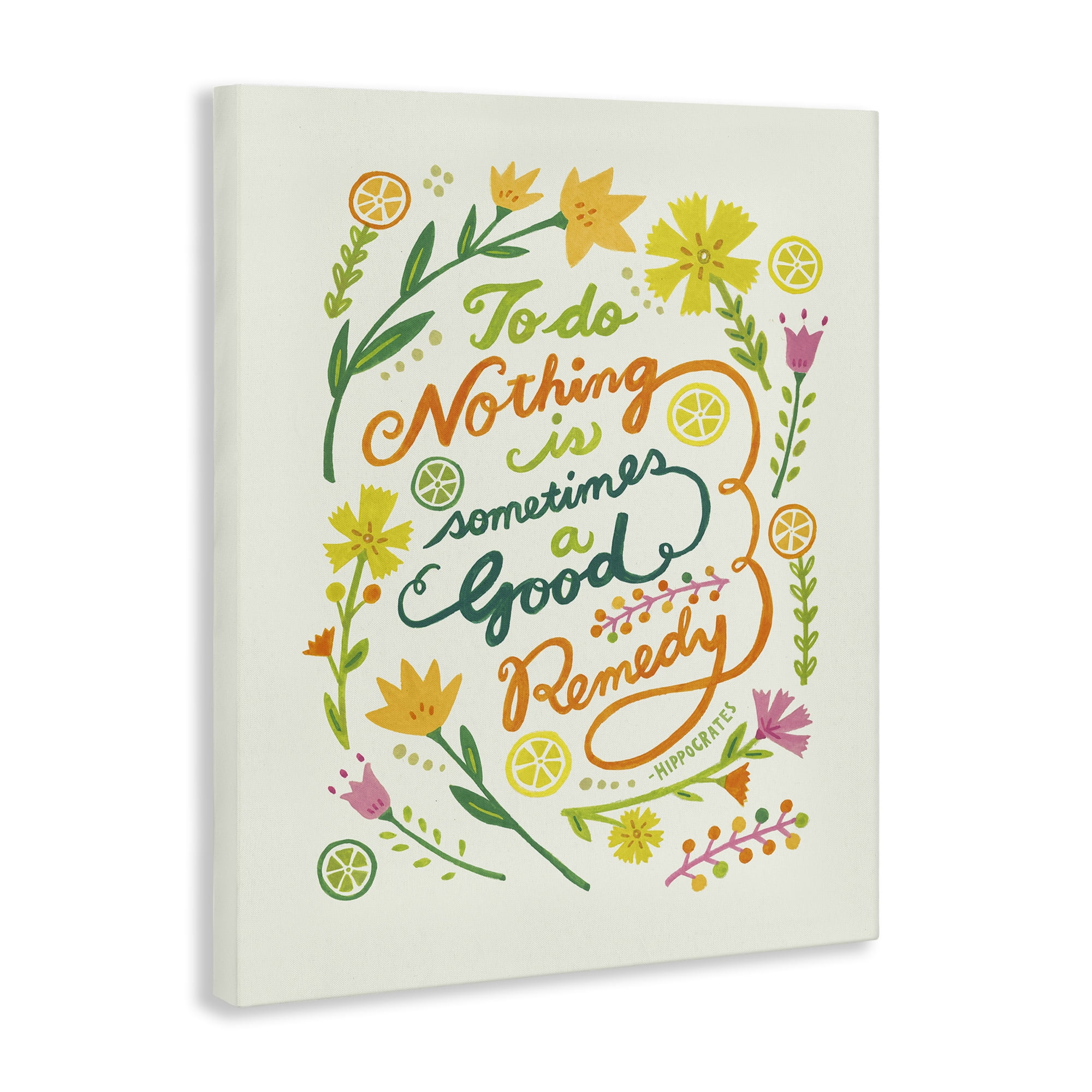 Stupell Industries Doing Nothing Good Remedy Plants & Flowers Painting Wrapped Canvas Art Print Wall Art, 24 x 30