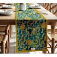 thumbnail image 2 of Vargottam Double Layer Cotton Table Runner with Border - Floral Print, Machine Washable - Dining Table Dcor for Farmhouse & Modern Homes, 2 of 6