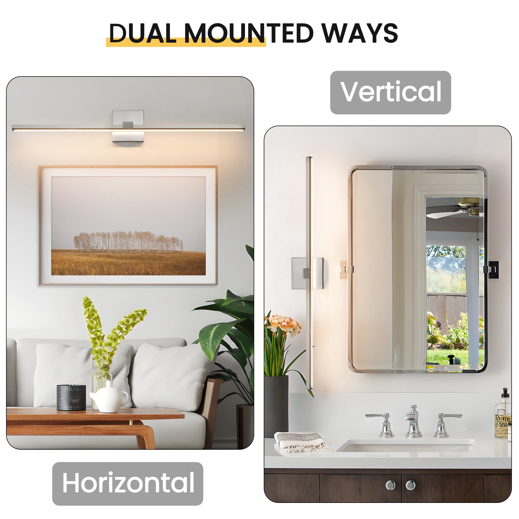 Modern Vanity Lighting Fixtures 32 Inch Bathroom Vanity Lights Over Mirror Wall Sconce for Bathroom Brushed Nickel Warm Lighting Bath Wall Sconce