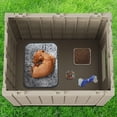 thumbnail image 4 of Outdoor Indoor Dog House,Resin Material Ventilate Waterproof Added to The Bottom,Multi-Functional Pet House for Small to Medium Dog(Grey, Medium), 4 of 13