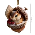 thumbnail image 3 of Christmas squirrel Hanging Ornament, Resin Pendant with Gold Chain for Christmas Tree, Forest Animal Styles, Winter Holiday Home Decor Gift Supply, Perfect for Mantel Shelf Indoor Display, 3 of 7