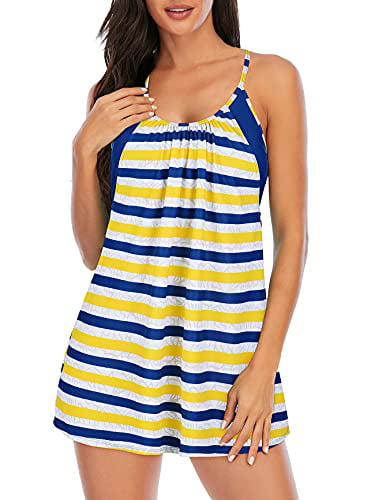 American Trends Tankini Bathing Suits Swimsuits Sporty Bathing Suits Tank Top with Boyshorts Swimwear 