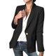 thumbnail image 1 of Gibobby Blazer mujer casual Blazer de ante sintético con cordón frontal abierto para mujer Chamarra delgado para mujer(Negro,XG), 1 of 4