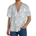 thumbnail image 3 of Wukai Fun Rabbit Men's Casual Short-Sleeve Button Down Shirt - Lightweight Summer Dress Shirt for Daily Wear-4X-Large, 3 of 7