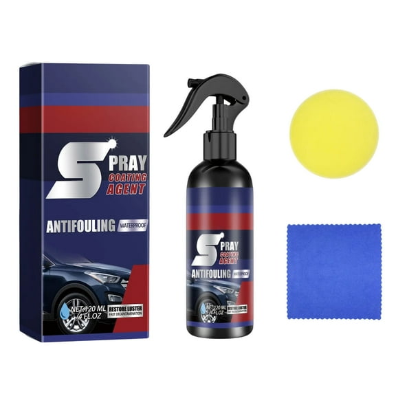 Multi-Functional Coating Renewal Agent, 3 in 1 Ceramic Car Coating Spray, Car Coating Agent Spray, High Protection Quick Car Coating Spray Fast-Acting (with Sponge & Towel)