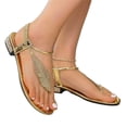 thumbnail image 5 of Flat Sandals for Women Platform Slip on Open Toe Ankle Strap Rhinestone Low Heel Casual Orthopedic Wedge Sandals Arch Support Soft Walking Shoes, 5 of 5