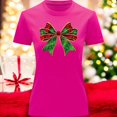 thumbnail image 3 of Playera Blusa Con Estampado De Moño Navideño Ropa Para Mujer Color Fucsia Talla Chica Marca Emil SaEs, 3 of 4