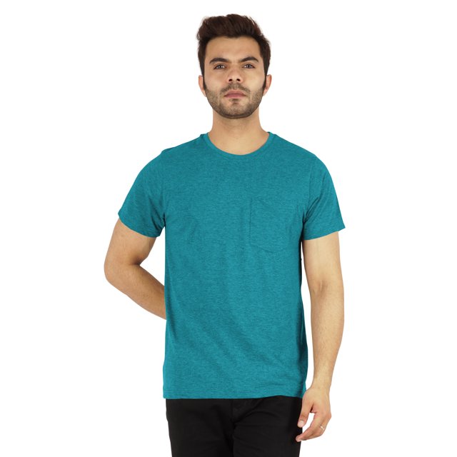 Inkmeso T-Shirt à Manches Courtes Col Rond Léger avec Poche Patch