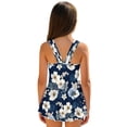 thumbnail image 2 of DISNIMO Girls Swimsuits Floral Print One Piece U Neck Swimwear Skirted Sleeveless Bathing Suit for Kids Girls Hawaiian Summer Swim Dress, 2 of 8