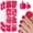 Red, variant on 240 count Press Toenails for Women, Press Nails Square Nails Press ons Tips 12 Sizes Glue Toenails Press ons Artificial Toenails with Adhesive Tabs