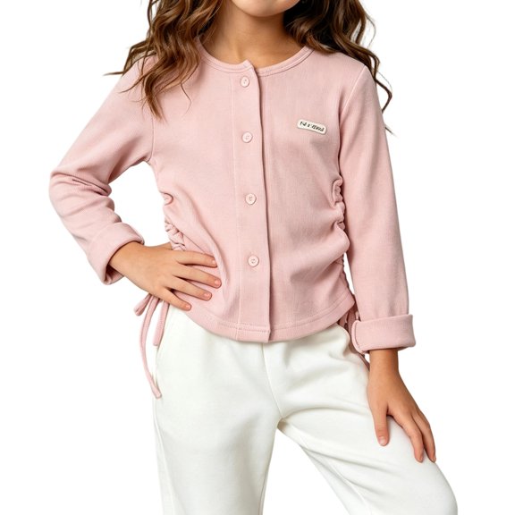Auroural Girls Cardigan Button Up Kids Long Sleeve Cardigan Top 0-12Y