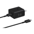 thumbnail image 1 of Cargador de pared Samsung, adaptador de corriente de 25 W con cable tipo C, negro, 1 of 9