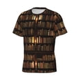 thumbnail image 5 of Vsdgher Bookshelves Print Men's Dry Fit Mesh Athletic Shirts Moisture Wicking Tennis T-Shirt Tops, 5 of 9