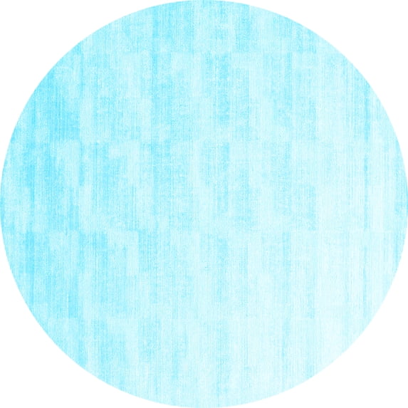 Ahgly Company Indoor Round Solid Light Blue Modern Area Rugs, 8' Round