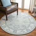 thumbnail image 2 of SAFAVIEH Micro-Loop Larry Oriental Area Rug, Light Blue/Ivory, 5' x 5' Round, 2 of 8