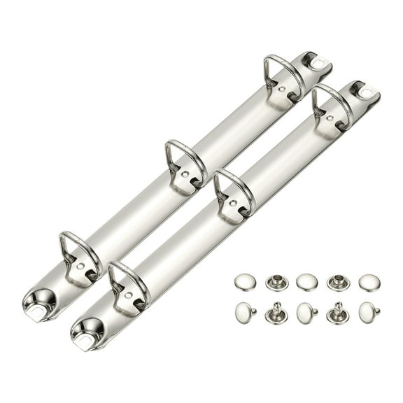 Uxcell A5 3 Hole Ring Binder Mechanisms, 2 Set 0.63" D Ring Replacement Binder Planner Loose Leaf Binding Spines for Organizers DIY Fill Paper Storage Folder Accessories, 20mm Silver Tone